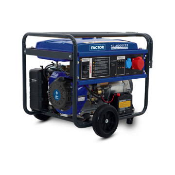 Factor KGL8000CE3 8,1 KVA İpi-Marşlı Trifaze Benzinli Jeneratör