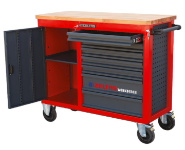 İzeltaş Takım Dolabı Ahşap Üst Tablalı Workbench (7 Çekmeceli)