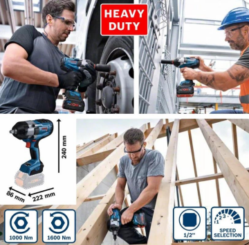 Bosch GDS 18V-1000 Profesyonel Akülü Darbeli Somun Sıkma Makinesi