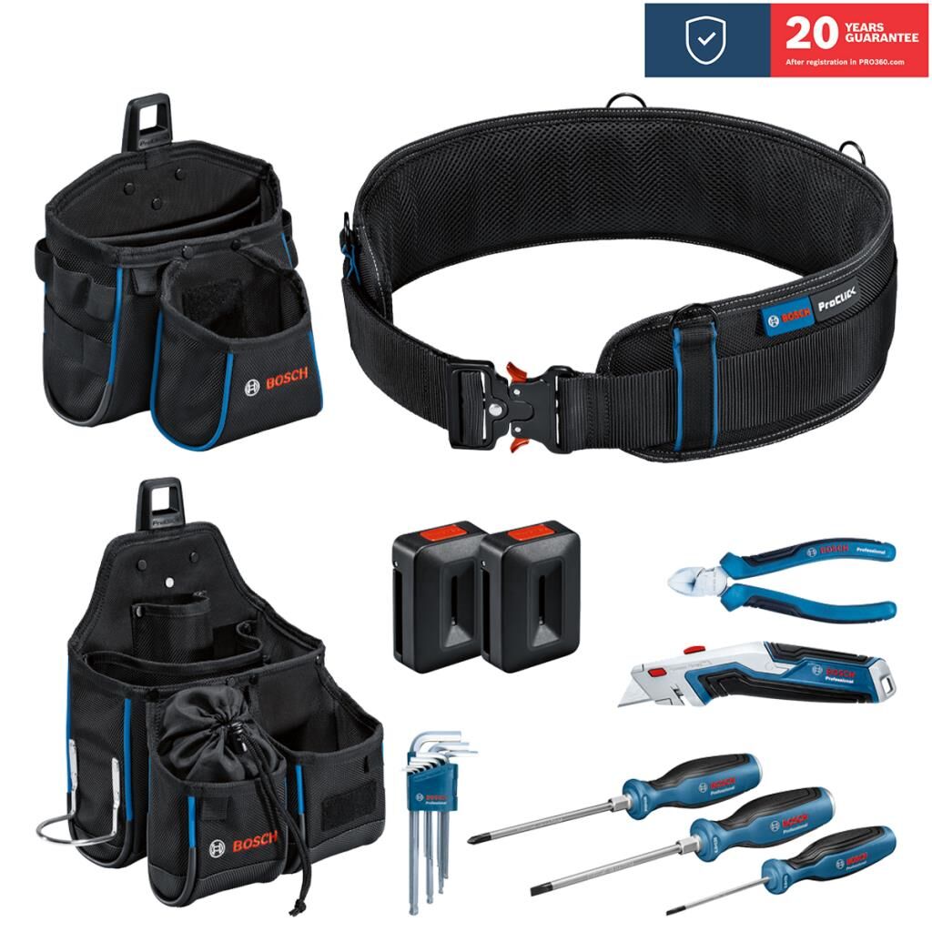 Bosch Profesyonel El Aleti Seti 6 Parca + Çanta ve Kemer Seti 1600A02H5C