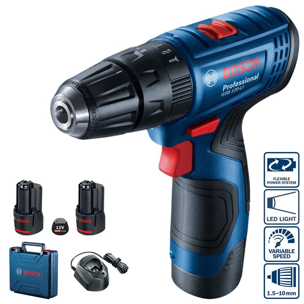 Bosch GSB 120-LI Profesyonel Akülü Darbeli Delme/Vidalama Makinesi