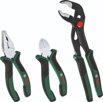 Bosch Home and Garden Pense Seti 3 Parça Premium (Pense, Yan Keski, Boru Anahtarı)