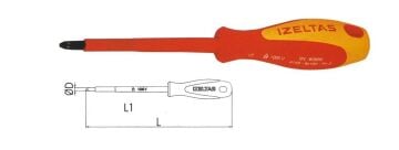 İzeltaş 1000V İzoleli Elektrikçi Yıldız Tornavida