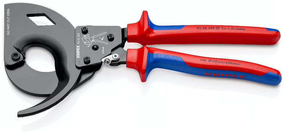 Knipex 9532320 Cırcır Mekanizmalı Kablo Makası