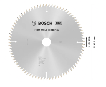 BOSCH PRO Multi Material Daire Testere Bıçağı, 254 x 3,2 x 30 mm, T80