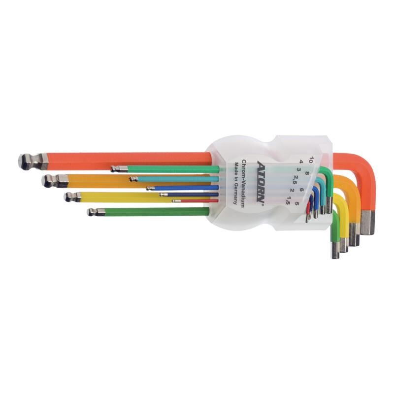 Atorn 1.5-10mm Altıgen Renkli Allen Anahtar Takımı 9 parça
