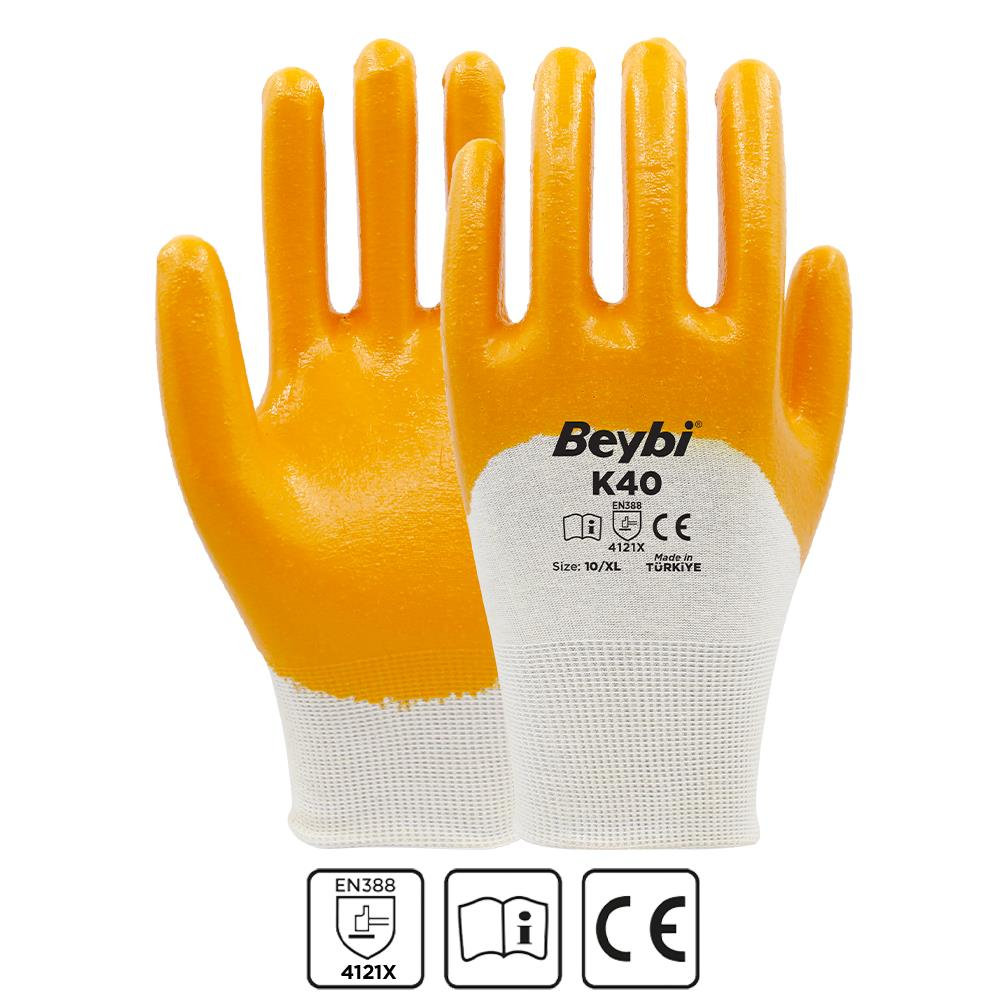 Beybi K40 Nitril Kaplı Pamuk ve Polyester No:10