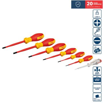 Bosch Professional VDE 1000V Tornavida Seti + Kontrol Kalemi 7 parça 1600A02NF7