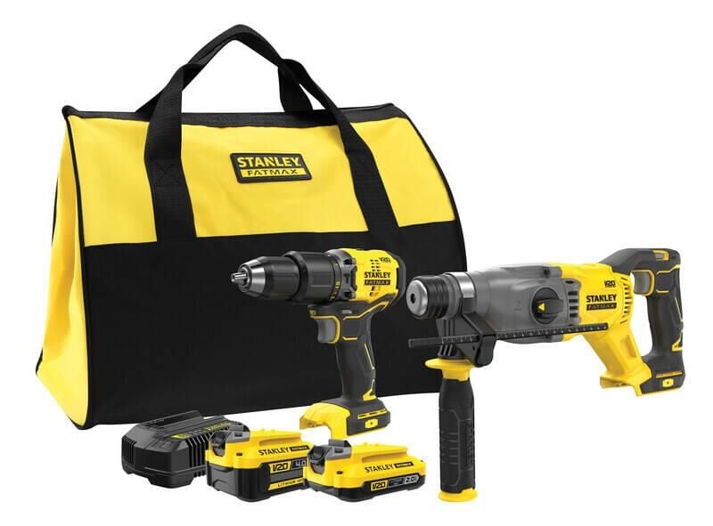 Stanley SFMCK216MDS-QW 18V Fatmax V20 Kömürsüz Darbeli Matkap Ve SDS+Kırıcı 1X4AH ,1X2AH Akü