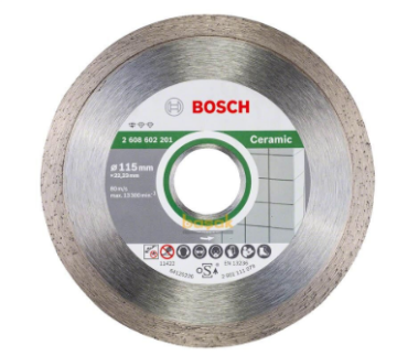 Bosch Seramik Kesme Diski, 115 x 7 mm, İç Göbek Çapı 22,23 mm, 10'lu