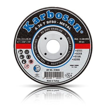 Karbosan 115x3.0x22.23 A36TBF80 Metal Kesme Diski Düz
