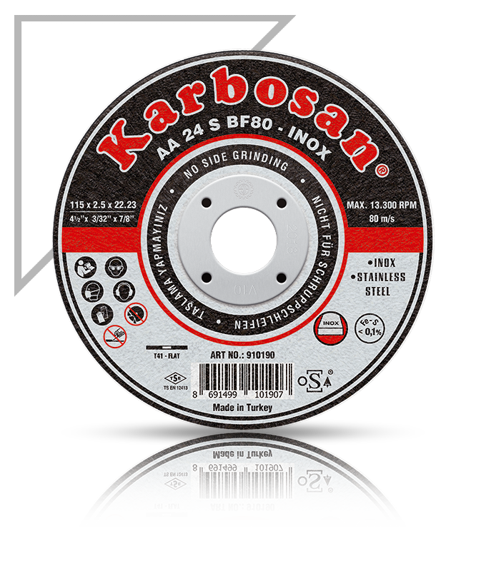 Karbosan 115x2.5x22.23 AA24SBF80 İnox Kesme Diski Düz
