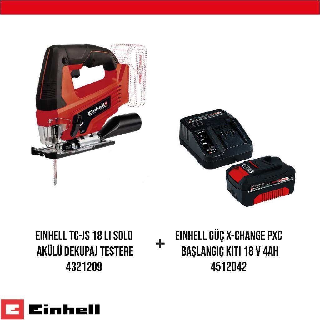 Einhell TC-JS 18 Li Dekupaj Testere ve  X-Change PXC Başlangıç ​​Kiti Seti