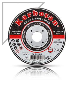 Karbosan 125x2.5x22.23 AA24SBF80 İnox Kesme Diski Bombeli