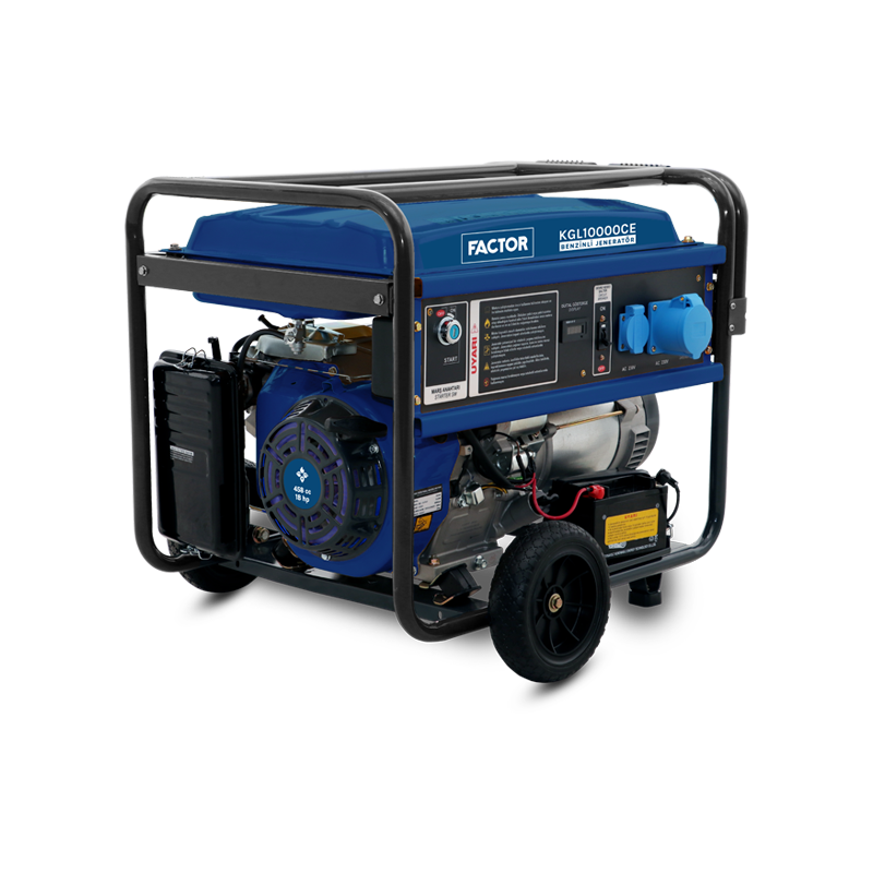 Factor 9.4 Kva Benzinli İpli -Marşlı Monofaz Jeneratör