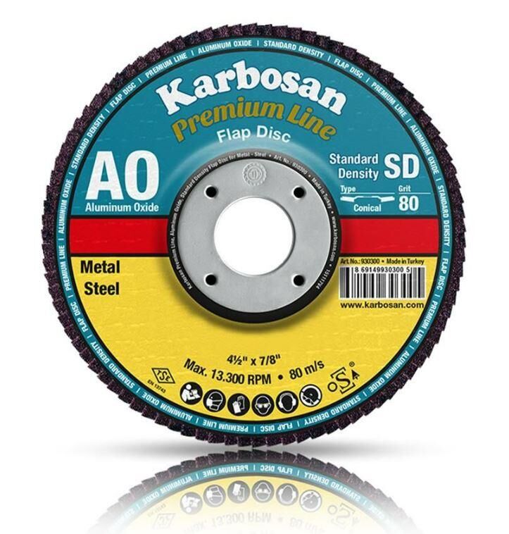 Karbosan Alüminyum Oksit Flap Disk 125 x 22.23 - 40 Kum