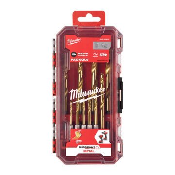 Milwaukee 10 Parça Red Hex Girişli HSS-G Tin Metal Matkap Ucu