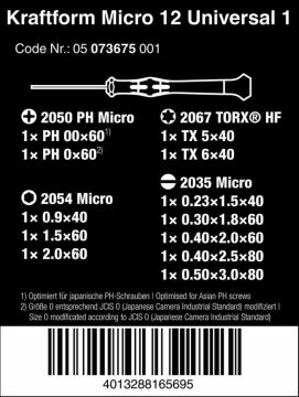 WERA  Elektronikçi Tornavida seti 12 Parçalı