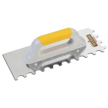 Kristal 49cm Kapalı Plastik Saplı Paslanmaz Çelik Mermer Malası