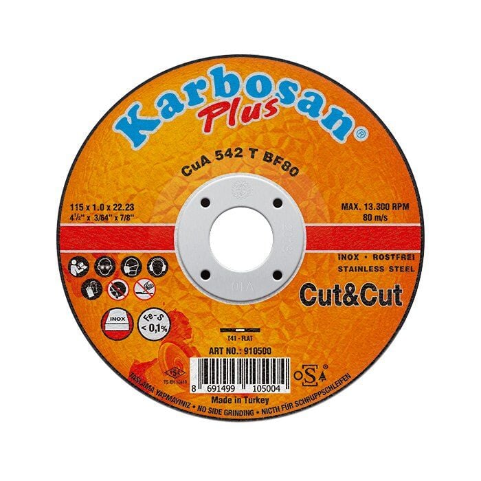 Karbosan Cut & Cut Plus İnce Kesme Diski 115 x 1.0 x 22.23
