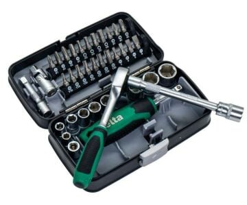 Elta 1/4'' Altıköşe Cırcırlı Lokma Anahtar ve Bits Uç Seti 38 Parça