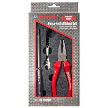 İzeltaş Pense Ve Kontrol Kalemi 2'li Set (Anahtarlıklı)