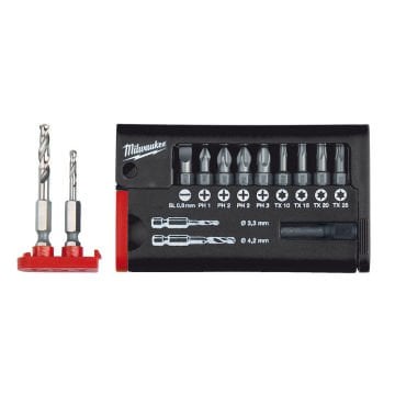 Milwaukee 12 Parça Bits Uç Seti Mavi HSS-G3,3,4,2