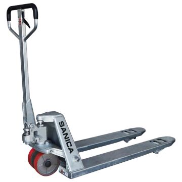Sanica 2500kg Kapasiteli Kauçuk Tekerlekli Manuel Galvaniz Transpalet