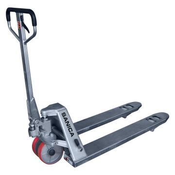 Sanica 2500kg Kapasiteli Kauçuk Tekerlekli Manuel Galvaniz Transpalet
