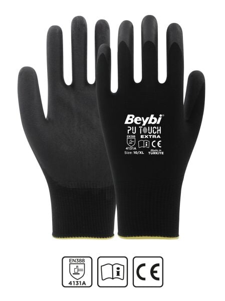 Beybi Pu Touch Ekstra Poliüretan Kaplı Polyester Örme Eldiven