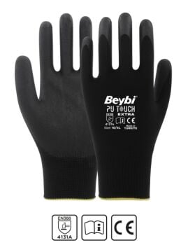 Beybi Pu Touch Ekstra Poliüretan Kaplı Polyester Örme Eldiven