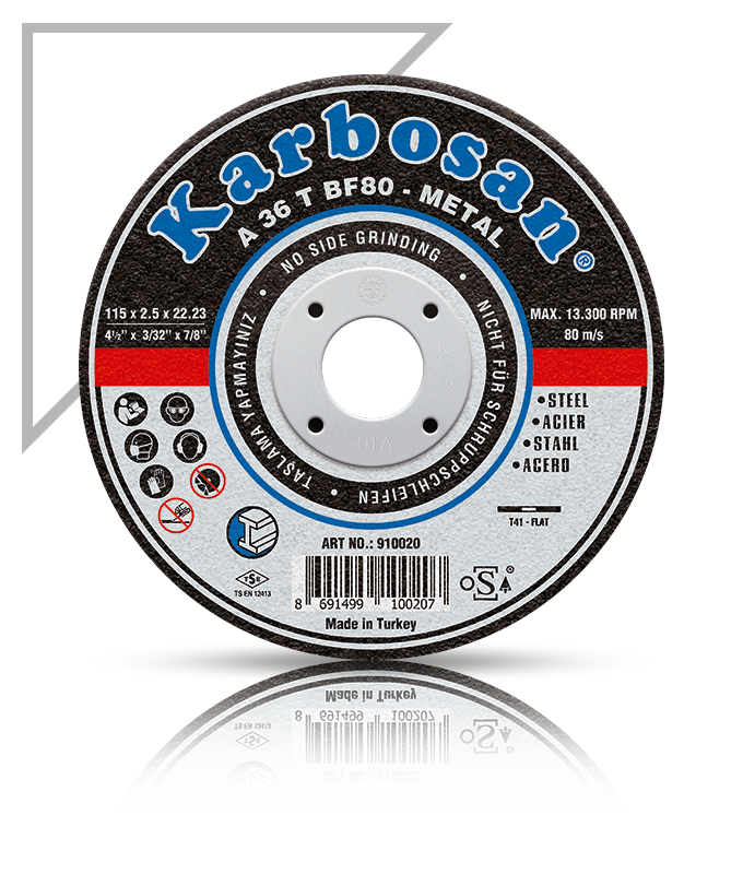 Karbosan 180x3.0x22.23 A36TBF80 Metal Kesme Diski Düz