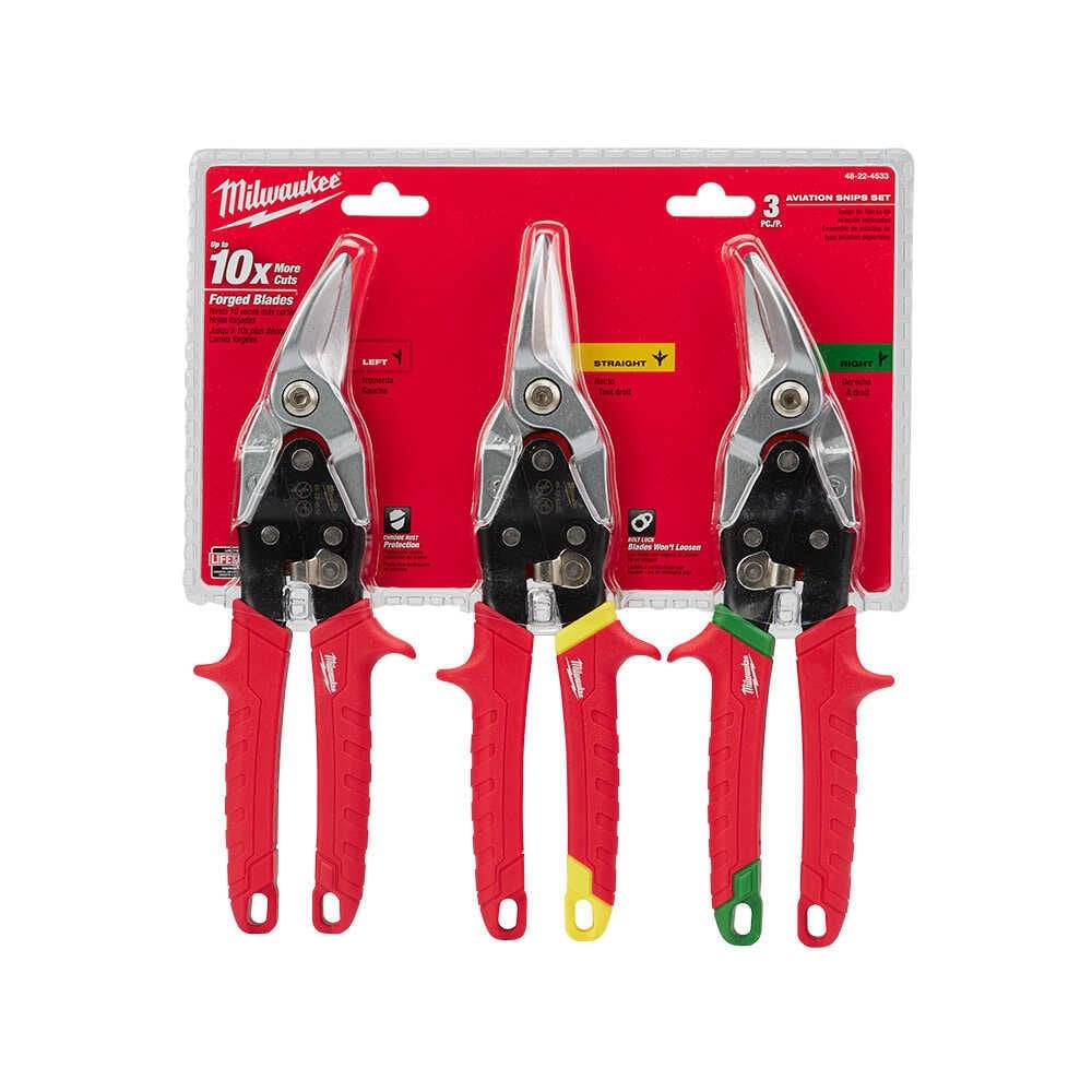 Milwaukee Kaportacı Havacılık Metal Makas Seti (3 Adet)