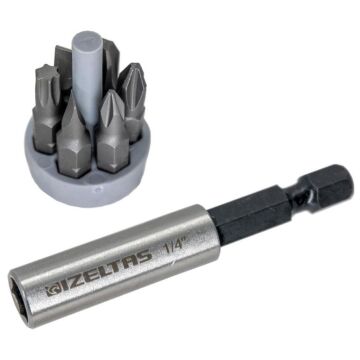 İzeltaş Cırcırlı Manyetik Bits Tutucu Tornavida Seti 8 Parça