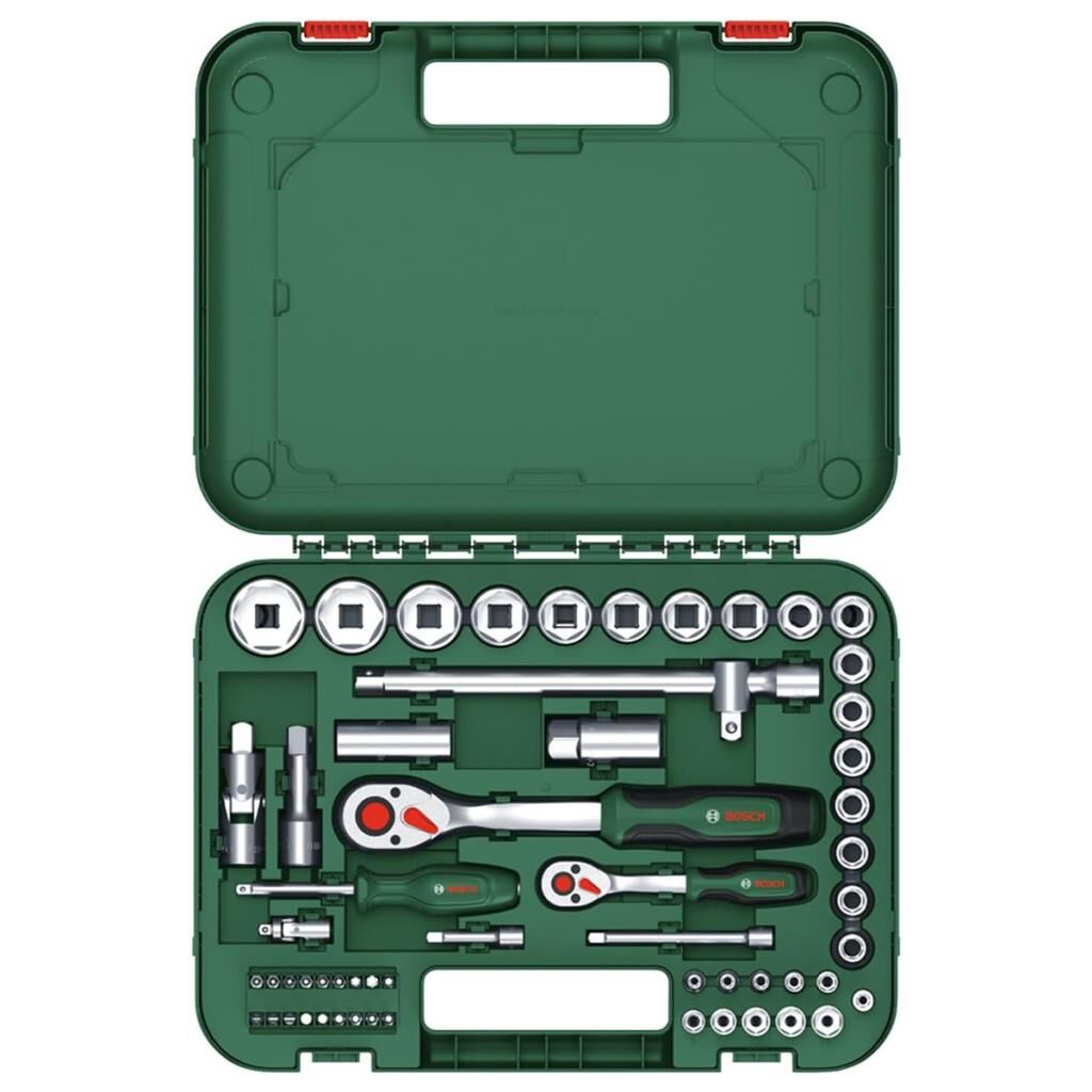 Bosch 1600A02Z9G 1/4'' + 1/2'' Cırcırlı Somun Sıkma Seti 56 parça