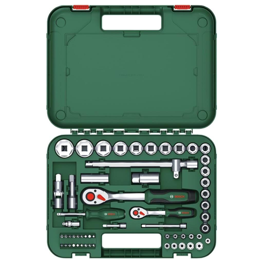 Bosch 1600A02Z9G 1/4'' + 1/2'' Cırcırlı Somun Sıkma Seti 56 parça