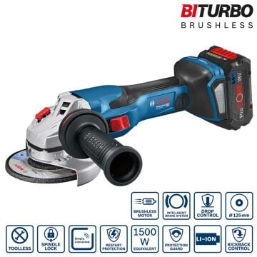 Bosch GWS 18V-15 C Akülü Taşlama (SOLO-125mm)