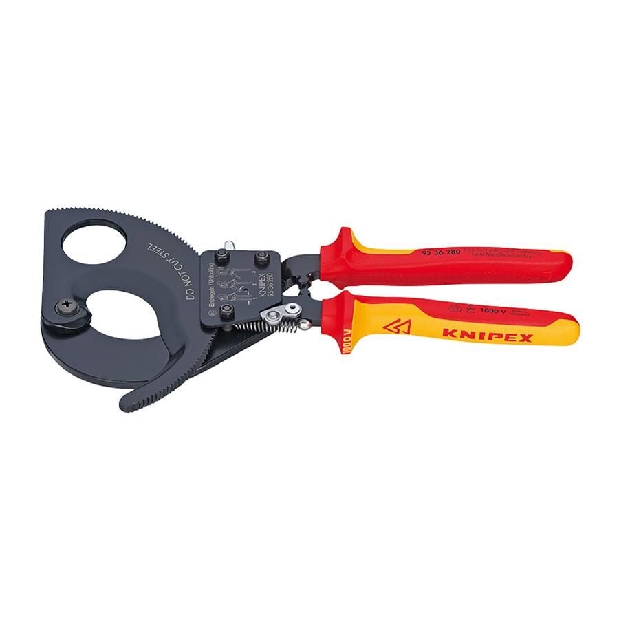 Knipex 9536280 Cırcır Mekanizmalı Kablo Makası